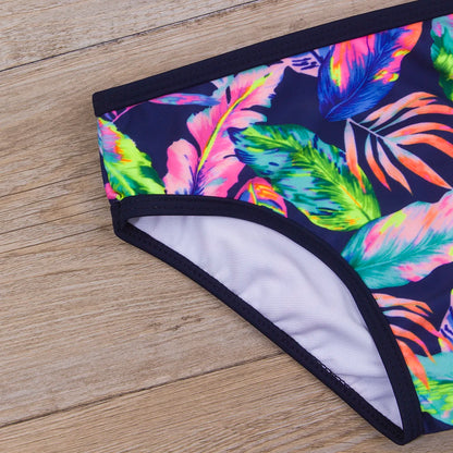 Girls Bikini Set - Floral Print Kids Swimwear Two Piece Adjustable Strap Summer Bathing Suit - ZOOMNSTORE
