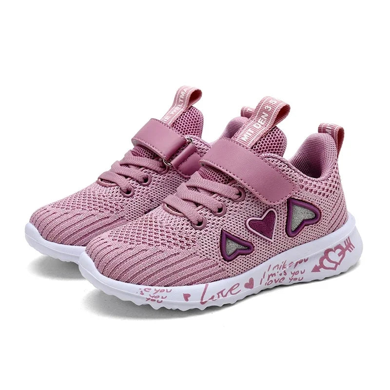 Girls Light Mesh Sneakers - Cute Casual Summer  Spring Sport Shoes - ZOOMNSTORE