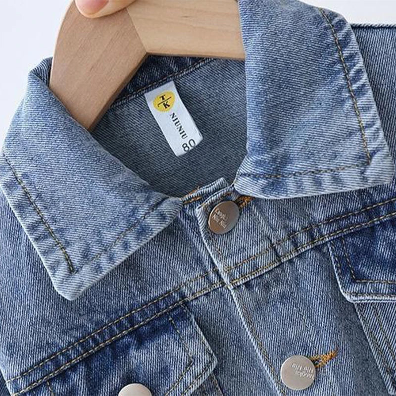Girls Cartoon Daisy Denim Jacket - Casual Spring Autumn Outerwear 2-7 Years - ZOOMNSTORE