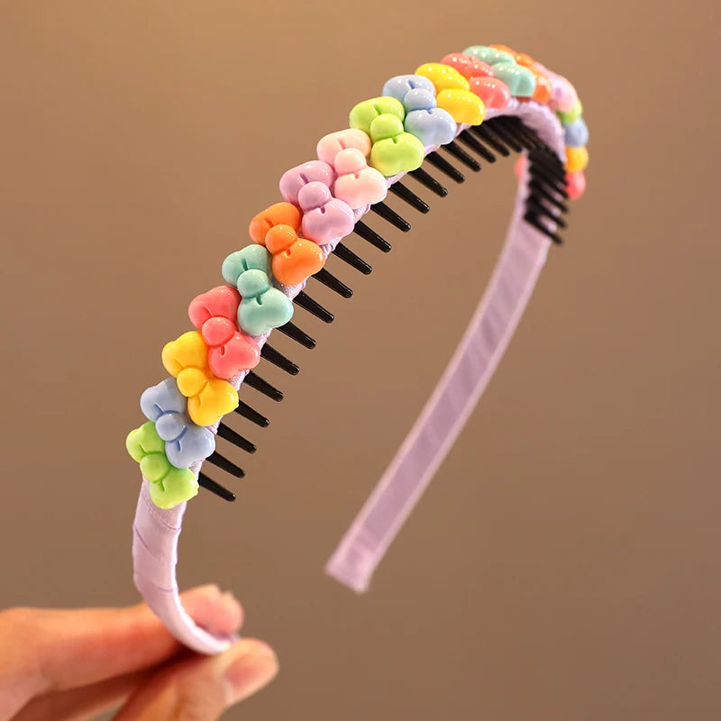 2023 New Girls Lovely Sweet Heart Star Colors Flower Hairbands Headwears Children Cute Hair Hoop Headbands Kids Hair Accessories - ZOOMNSTORE