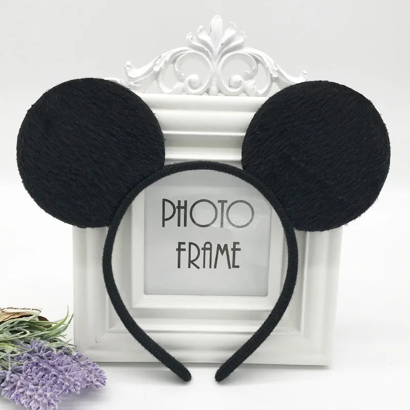 Girls Cute Mickyy Dress Up Ear Headband Hair Ornament Mouse Black Red Pink Headband Minnie Bow Korean Headband Headband Clip - ZOOMNSTORE