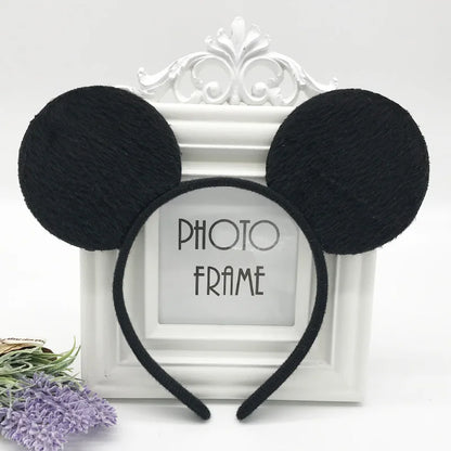 Girls Cute Mickyy Dress Up Ear Headband Hair Ornament Mouse Black Red Pink Headband Minnie Bow Korean Headband Headband Clip - ZOOMNSTORE