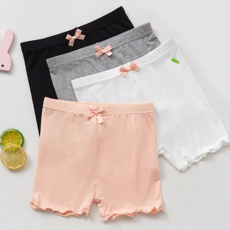 Girls Modal Shorts - Breathable Kids Summer Shorts With Bow Detail & Elastic Waist - ZOOMNSTORE