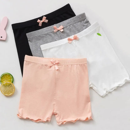 Girls Modal Shorts - Breathable Kids Summer Shorts With Bow Detail & Elastic Waist - ZOOMNSTORE
