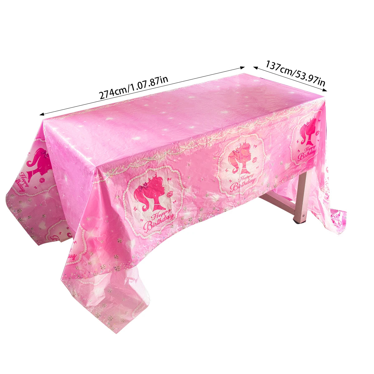 Pink Princess Party Tableware Set - Disposable Plates Cups  Napkins for Girls Birthday or Baby Shower - ZOOMNSTORE