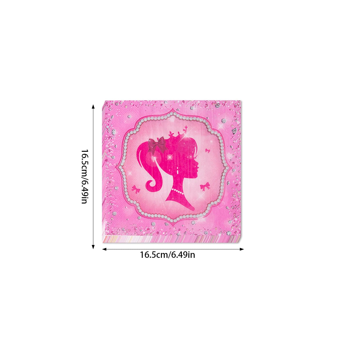 Pink Princess Party Tableware Set - Disposable Plates Cups  Napkins for Girls Birthday or Baby Shower - ZOOMNSTORE