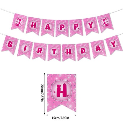 Pink Princess Party Tableware Set - Disposable Plates Cups  Napkins for Girls Birthday or Baby Shower - ZOOMNSTORE