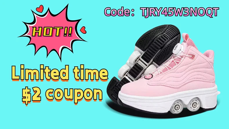 Girls Roller Skate Shoes - Pink Lighted Roller Skates With Hook And Loop Closure - ZOOMNSTORE