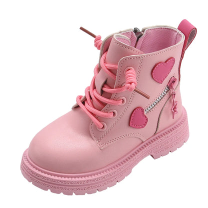 Girls Rubber Boots – Kids Fashion Pink Winter Boots with Soft Sole & Zip Closure - ZOOMNSTORE