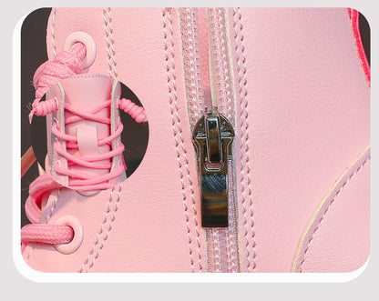 Girls Rubber Boots – Kids Fashion Pink Winter Boots with Soft Sole & Zip Closure - ZOOMNSTORE