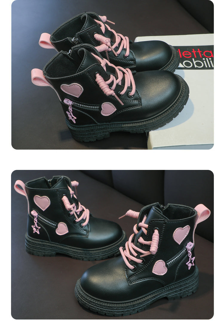 Girls Rubber Boots – Kids Fashion Pink Winter Boots with Soft Sole & Zip Closure - ZOOMNSTORE