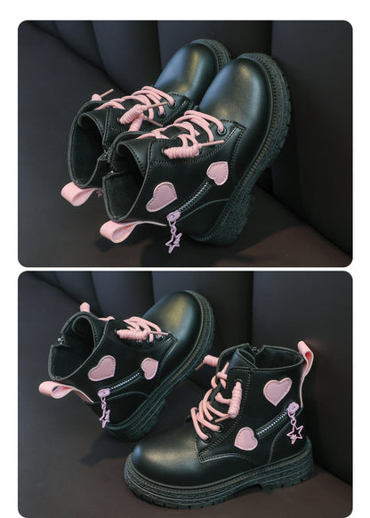 Girls Rubber Boots – Kids Fashion Pink Winter Boots with Soft Sole & Zip Closure - ZOOMNSTORE