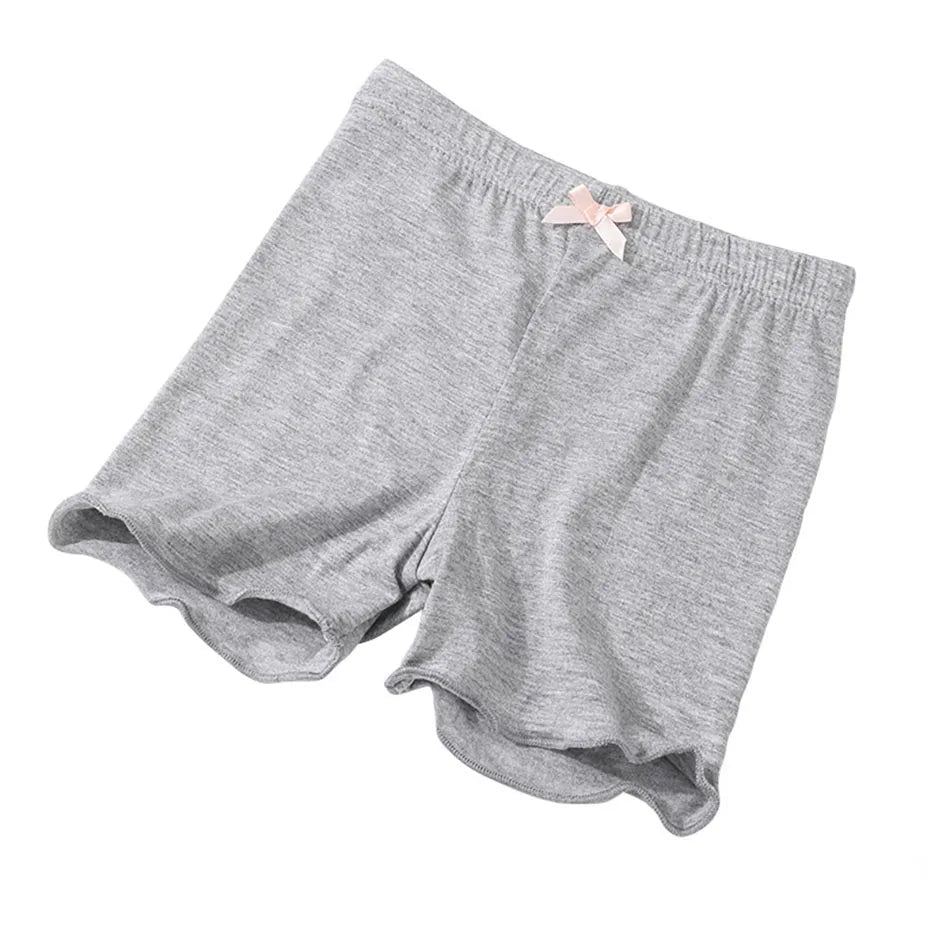Girls Safety Shorts - 3 Pcs Kids Summer Casual Modal Fabric Shorts with Bow - ZOOMNSTORE