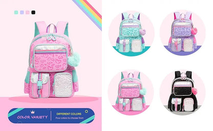 Aesthetic Girls Backpack with Lunchbox  Penbag - Elementary School Bookbag - ZOOMNSTORE