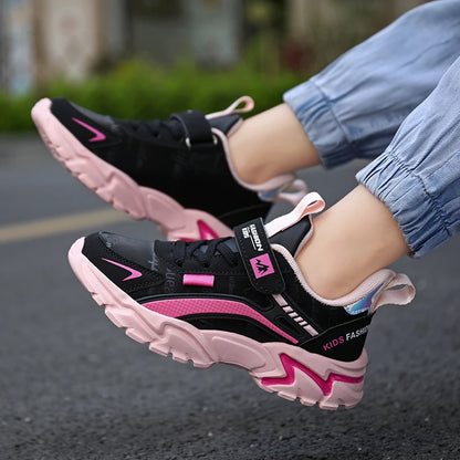 Girls Lightweight Velcro Sneakers - Comfortable Non-Slip Athletic Shoes for Kids - ZOOMNSTORE