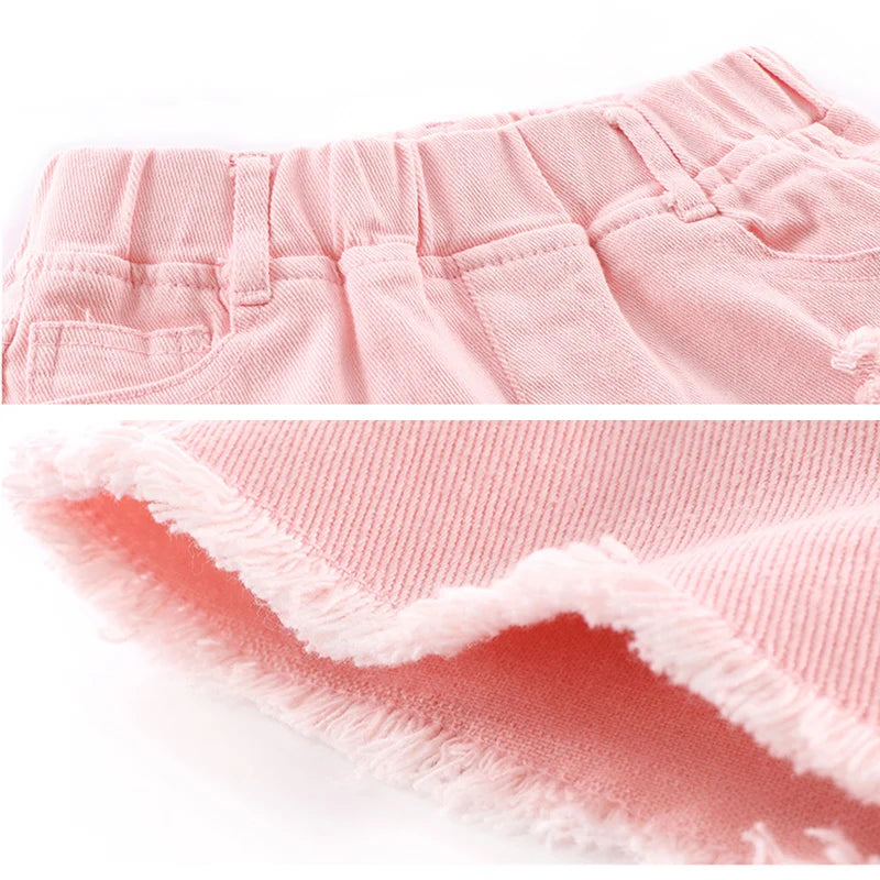 Girls Cotton Candy Color Summer Shorts - Casual Pants for Ages 3-9 - ZOOMNSTORE