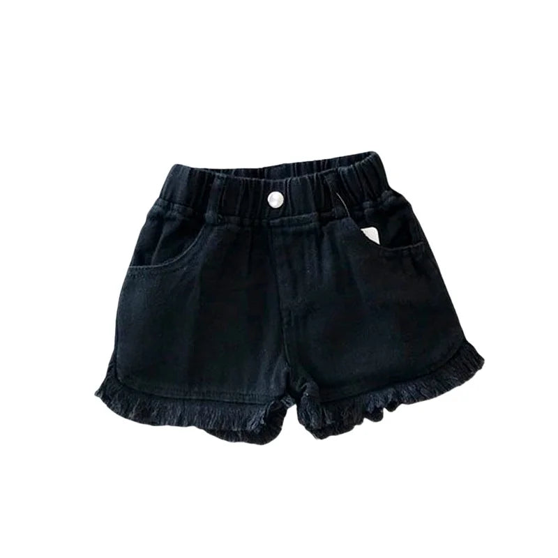 Girls Ruffle Shorts - Summer Cotton Trousers with Elastic Waist - ZOOMNSTORE