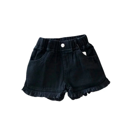 Girls Ruffle Shorts - Summer Cotton Trousers with Elastic Waist - ZOOMNSTORE