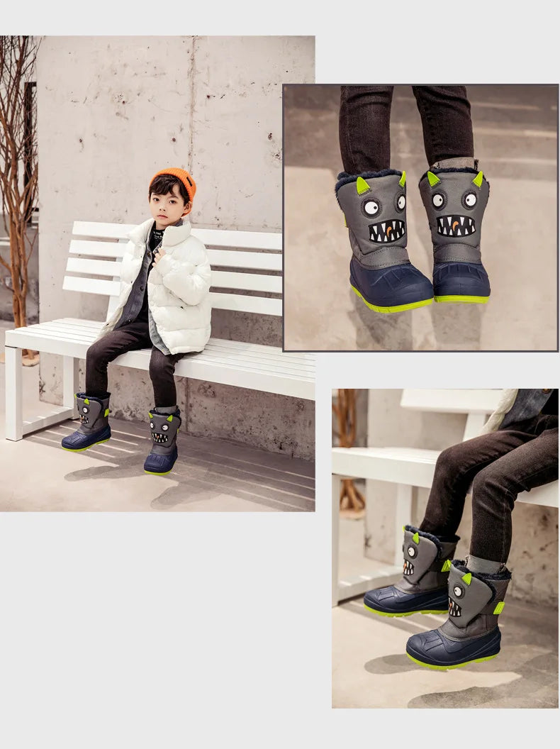 Girls Unicorn Snow Boots - Waterproof Cold Boots With Slip Resistant Sole - ZOOMNSTORE