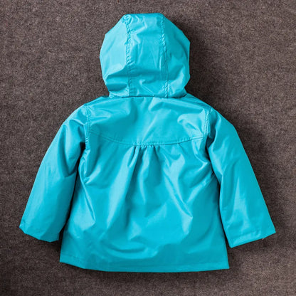 Girls Waterproof Windcoat - Autumn Casual Flower Print Hoodie Jacket - ZOOMNSTORE