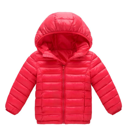 Girls Winter Coats - Waterproof Kids Down Jackets With Fur Collar Hooded Parka - ZOOMNSTORE