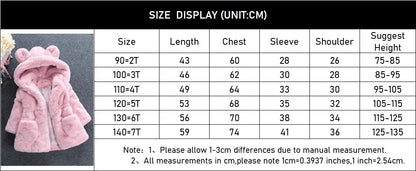 Girls Winter Jacket - Kids Winter Coat With Faux Fur Hooded Zipper Closure - ZOOMNSTORE