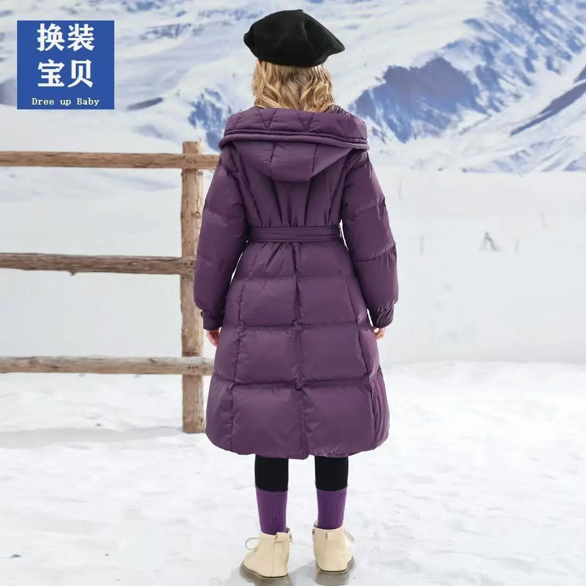 Girls Winter Jacket - Thick Cotton Hooded Coat For Kids With Zipper Closure - ZOOMNSTORE