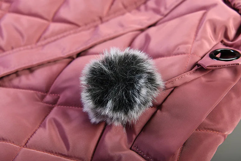 Girls Winter Jacket - Warm Hooded Cotton Polyester Coat | Windproof Kids Outerwear - ZOOMNSTORE