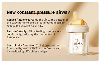 Glass Baby Bottle 160ml | Anti Choking Newborn Feeding Bottle With Slow Flow Silicone Nipple - ZOOMNSTORE