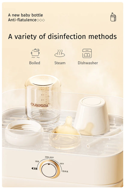 Glass Baby Bottle 160ml | Anti Choking Newborn Feeding Bottle With Slow Flow Silicone Nipple - ZOOMNSTORE