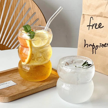 Glass Coffee Cup - 350/550ml Durable Clear Glass With Straw | Eco Friendly Drinkware Mug - ZOOMNSTORE