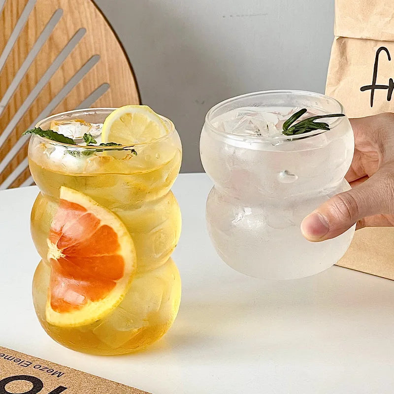 Glass Coffee Cup - 350/550ml Durable Clear Glass With Straw | Eco Friendly Drinkware Mug - ZOOMNSTORE