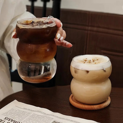 Glass Coffee Cup - 350/550ml Durable Clear Glass With Straw | Eco Friendly Drinkware Mug - ZOOMNSTORE