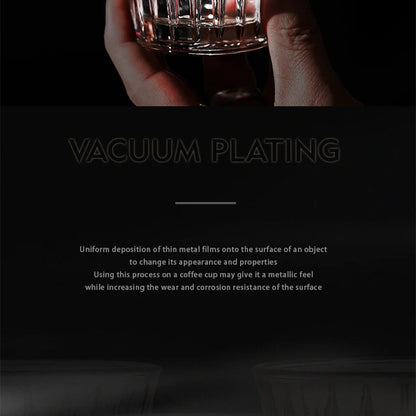 Glass Coffee Cup - MUVNA Ribbed Heat Resistant Espresso Mug, Transparent Gray - ZOOMNSTORE