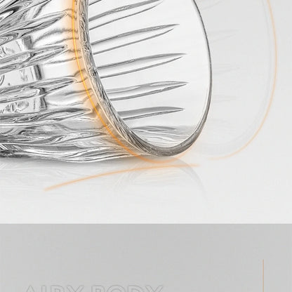 Glass Coffee Cup - MUVNA Ribbed Heat Resistant Espresso Mug, Transparent Gray - ZOOMNSTORE