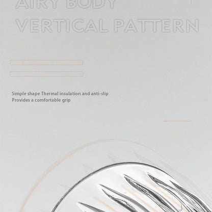 Glass Coffee Cup - MUVNA Ribbed Heat Resistant Espresso Mug, Transparent Gray - ZOOMNSTORE