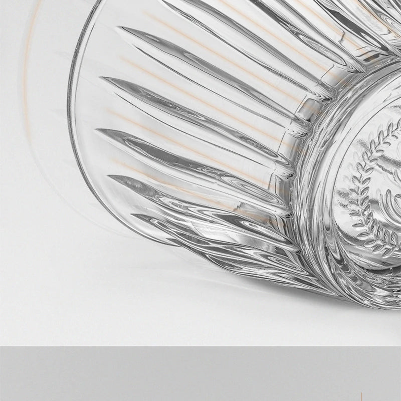 Glass Coffee Cup - MUVNA Ribbed Heat Resistant Espresso Mug, Transparent Gray - ZOOMNSTORE