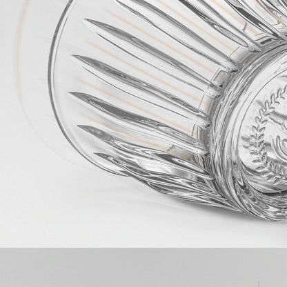 Glass Coffee Cup - MUVNA Ribbed Heat Resistant Espresso Mug, Transparent Gray - ZOOMNSTORE