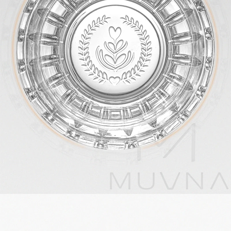 Glass Coffee Cup - MUVNA Ribbed Heat Resistant Espresso Mug, Transparent Gray - ZOOMNSTORE