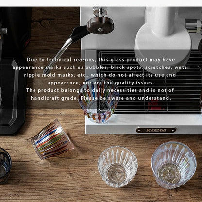 Glass Coffee Cup - MUVNA Ribbed Heat Resistant Espresso Mug, Transparent Gray - ZOOMNSTORE