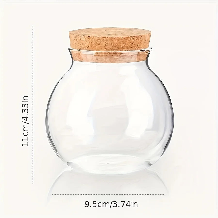 500ML Clear Glass Storage Canister,Round Decorative Small Container Jar for Coffee,Spice,Candy,Salt,Cookie,Condiment,Sugar - ZOOMNSTORE