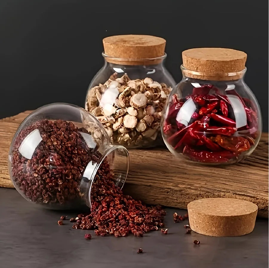 500ML Clear Glass Storage Canister,Round Decorative Small Container Jar for Coffee,Spice,Candy,Salt,Cookie,Condiment,Sugar - ZOOMNSTORE