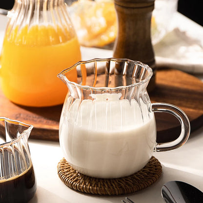 Glass Tea Pitcher | Durable Borosilicate Glass Coffee Measuring Cup With Clear Handle For Home - ZOOMNSTORE