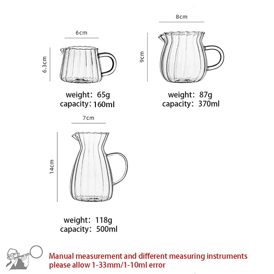 Glass Tea Pitcher | Durable Borosilicate Glass Coffee Measuring Cup With Clear Handle For Home - ZOOMNSTORE