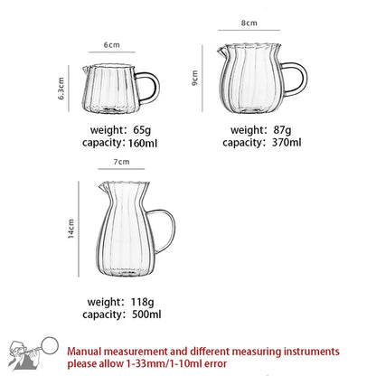 Glass Tea Pitcher | Durable Borosilicate Glass Coffee Measuring Cup With Clear Handle For Home - ZOOMNSTORE