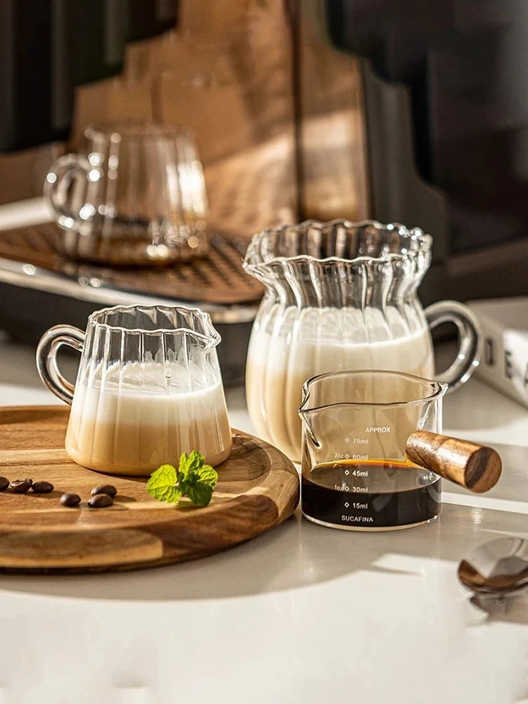 Glass Tea Pitcher | Durable Borosilicate Glass Coffee Measuring Cup With Clear Handle For Home - ZOOMNSTORE