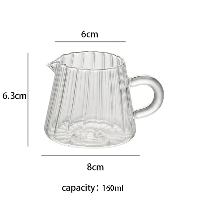 Glass Tea Pitcher | Durable Borosilicate Glass Coffee Measuring Cup With Clear Handle For Home - ZOOMNSTORE