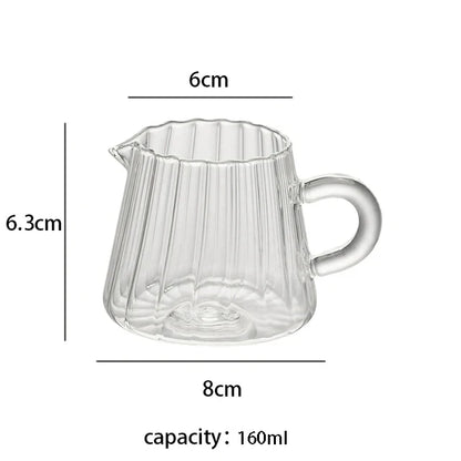 Glass Tea Pitcher | Durable Borosilicate Glass Coffee Measuring Cup With Clear Handle For Home - ZOOMNSTORE