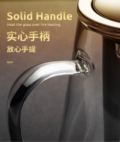 Heat Resistant Glass Teapot with Stainless Steel Infuser - Kung Fu Tea Set for Puer Oolong - ZOOMNSTORE