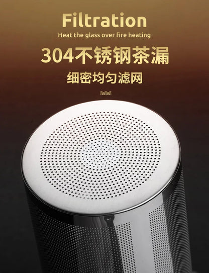 Heat Resistant Glass Teapot with Stainless Steel Infuser - Kung Fu Tea Set for Puer Oolong - ZOOMNSTORE